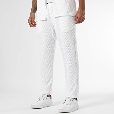 Uniplay - Conjunto de camisa de manga corta y pantalón texturizado 032 Blanco