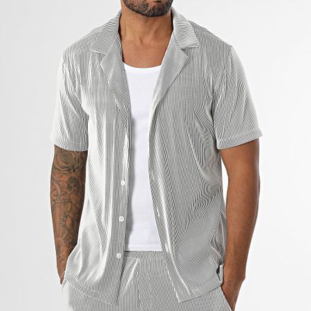 Uniplay - Conjunto de camisa de manga corta y pantalón de canalé 190 Blanco Negro