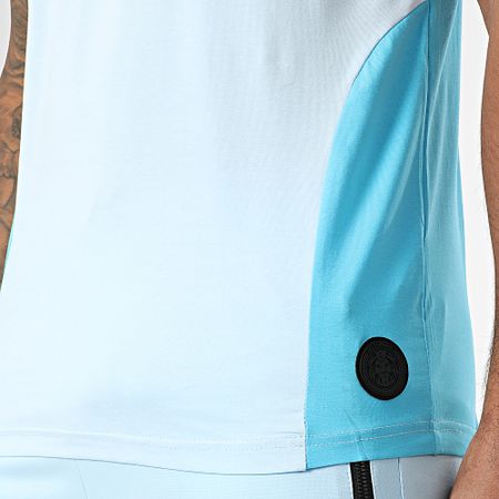 Zelys Paris - Conjunto de camiseta y pantalón corto azul claro Orentin