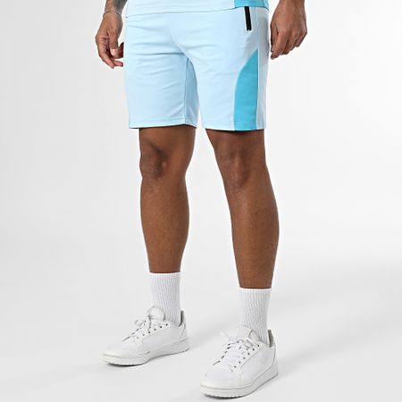 Zelys Paris - Conjunto de camiseta y pantalón corto azul claro Orentin
