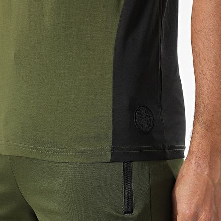 Zelys Paris - Conjunto de camiseta verde caqui y pantalón corto de jogging Orentin