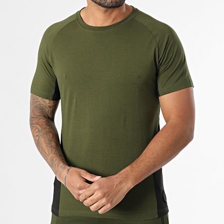 Zelys Paris - Conjunto de camiseta verde caqui y pantalón corto de jogging Orentin