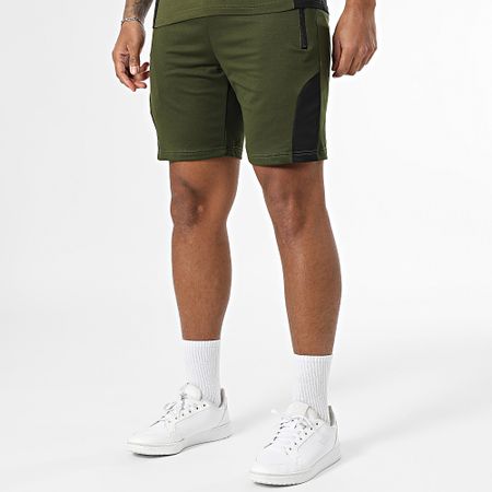 Zelys Paris - Conjunto de camiseta verde caqui y pantalón corto de jogging Orentin