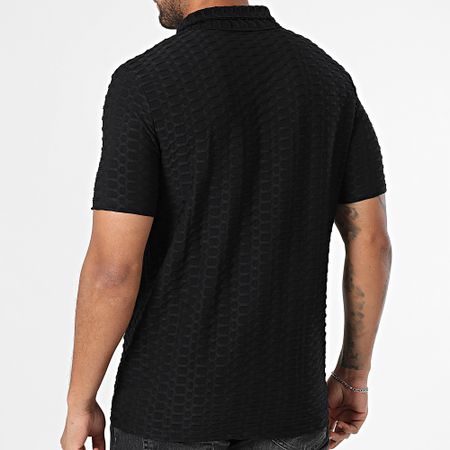 Zelys Paris - Polo de manga corta texturizado Lupo Negro