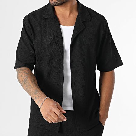Zelys Paris - Conjunto de camisa de manga corta y pantalón corto Ano negro