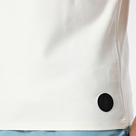 Zelys Paris - Iondi Conjunto de camiseta oversize con bolsillos y pantalón corto tipo cargo, beige claro y azul