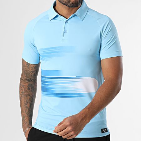Zelys Paris - Conjunto Ael Polo Manga Corta Y Jogging Short Azul Claro Negro