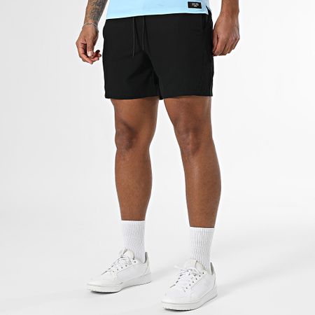 Zelys Paris - Conjunto Ael Polo Manga Corta Y Jogging Short Azul Claro Negro