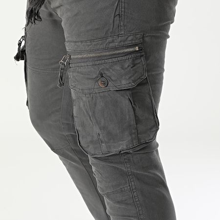 John H - Lote de 2 pantalones cargo 01 gris marengo negro
