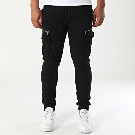 John H - Lote de 2 pantalones cargo 01 gris marengo negro