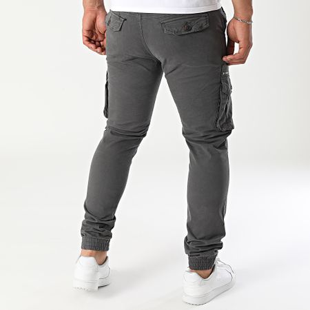John H - Lote de 2 pantalones cargo 01 gris marengo negro