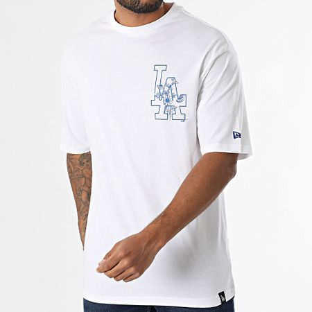 New Era - Tee Shirt Oversize Large MLB Floral Graphic LA Dodgers 60667725 Blanco