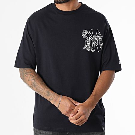 New Era - Camiseta Oversize Large MLB Floral Graphic NY Yankees 60667724 Azul Marino
