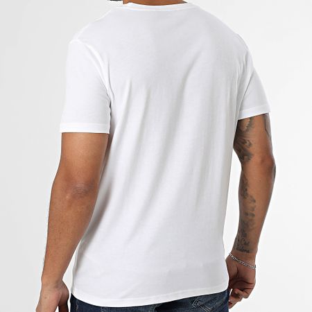 Tommy Hilfiger - Block Logo 3418 Blanco Azul Moteado Camiseta