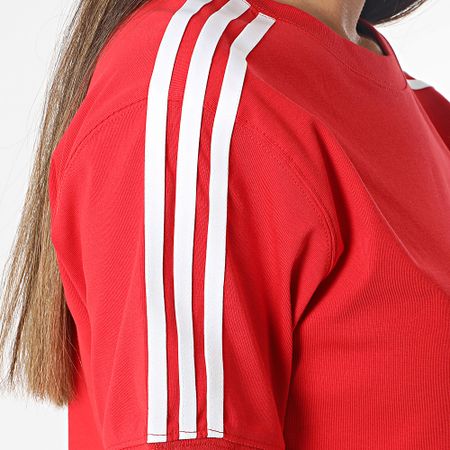 Adidas Originals - Camiseta 3 Rayas Mujer IR8050 Rojo