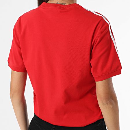Adidas Originals - Camiseta 3 Rayas Mujer IR8050 Rojo