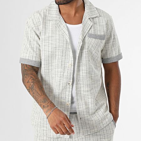 Mackten - Conjunto de camisa de manga corta y pantalón corto 118 crudo azul marino