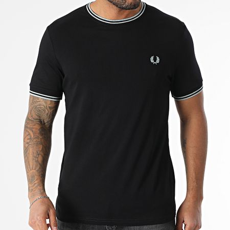 Fred Perry - Camiseta Twin Tipped M1588 Negro