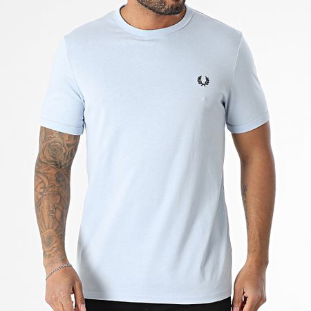 Fred Perry - M3519 Camiseta Ringer Azul Claro