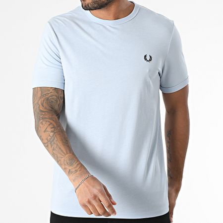 Fred Perry - M3519 Camiseta Ringer Azul Claro