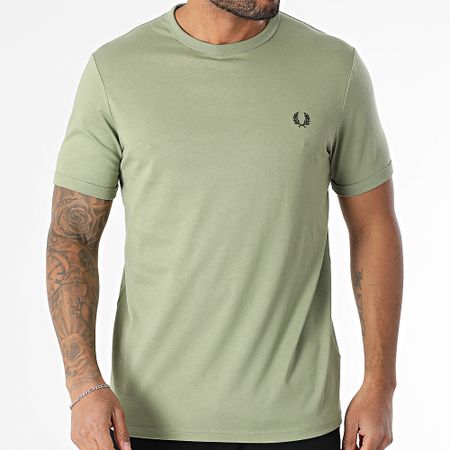 Fred Perry - M3519 Camiseta Ringer Verde caqui
