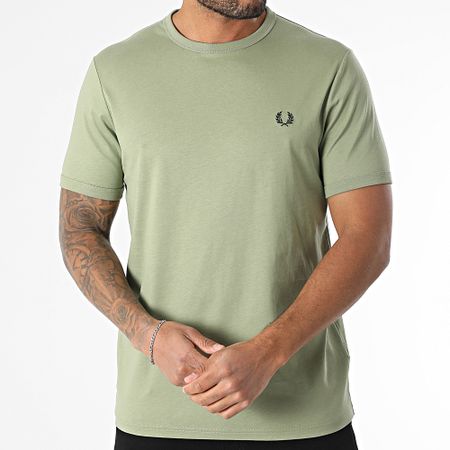 Fred Perry - M3519 Camiseta Ringer Verde caqui