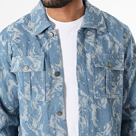 Frilivin - Vaquero Azul E02 Regular Fit Jeans y Conjunto Vaquero Overcoat