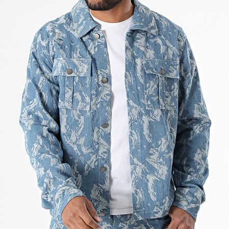 Frilivin - Vaquero Azul E02 Regular Fit Jeans y Conjunto Vaquero Overcoat