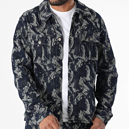 Frilivin - Conjunto de vaqueros y sobrecamisa Regular Fit Jeans E02 Raw Blue