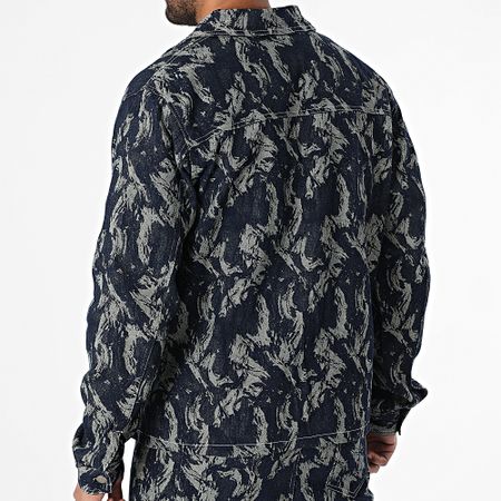 Frilivin - Conjunto de vaqueros y sobrecamisa Regular Fit Jeans E02 Raw Blue