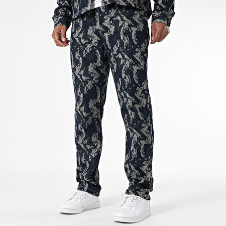 Frilivin - Conjunto de vaqueros y sobrecamisa Regular Fit Jeans E02 Raw Blue