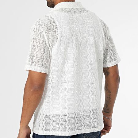 Frilivin - Camisa calada de manga corta T19 Blanco