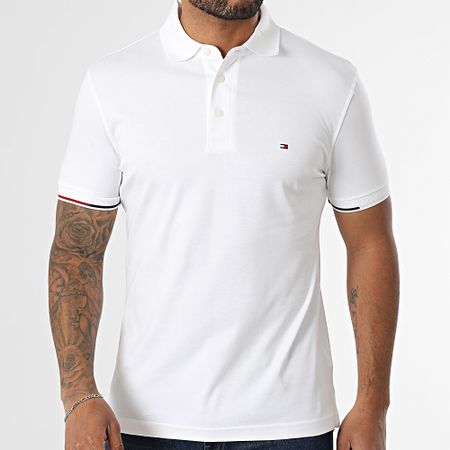 Tommy Hilfiger - Polo manga corta Slim Interlock Flagcuff 9348 Blanco