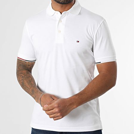 Tommy Hilfiger - Polo manga corta Slim Interlock Flagcuff 9348 Blanco