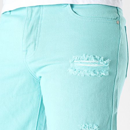Frilivin - Pantalones cortos vaqueros azul turquesa 512