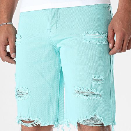 Frilivin - Pantalones cortos vaqueros azul turquesa 512
