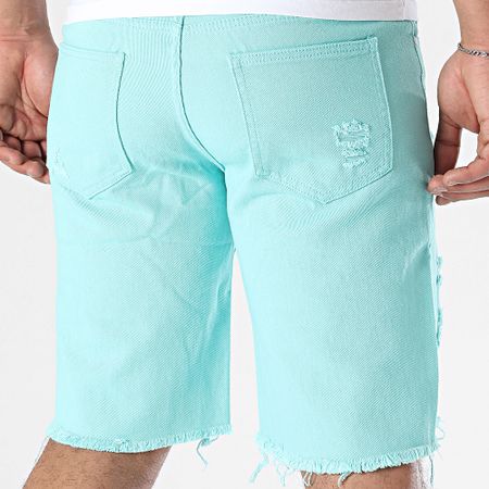Frilivin - Pantalones cortos vaqueros azul turquesa 512