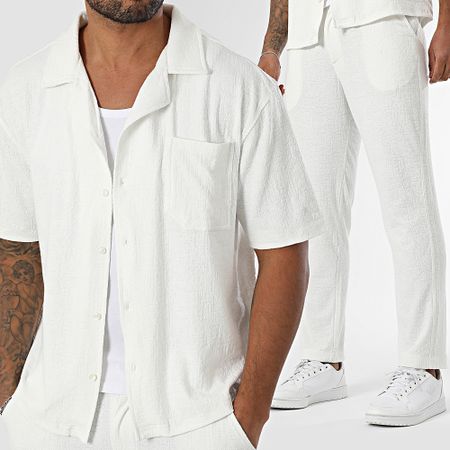 Classic Series - Conjunto de camisa de manga corta y pantalón 309 Beige claro