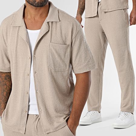 Classic Series - Conjunto de camisa de manga corta y pantalón 309 Beige
