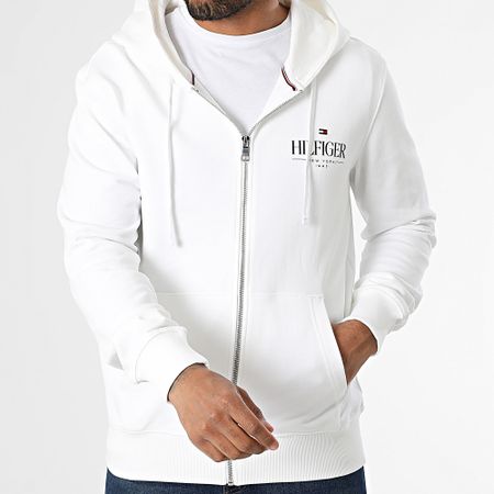 Tommy Hilfiger - Hilfiger Stacked 9375 Sudadera con capucha y cremallera Beige claro
