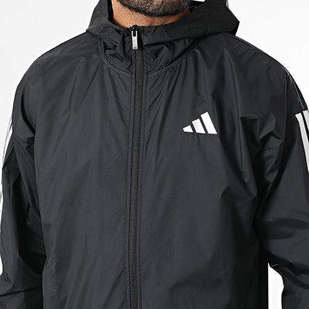 Adidas Performance - Chaqueta 3 rayas con cremallera y capucha JE6325 Negro