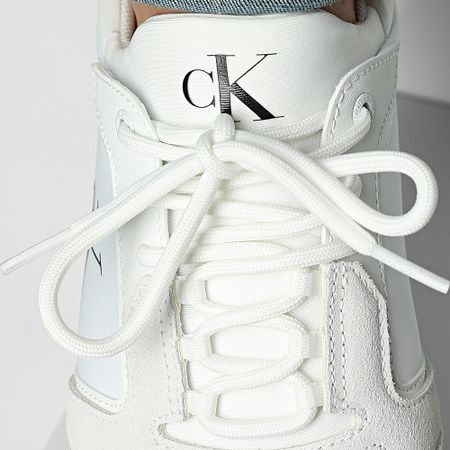 Calvin Klein - Zapatillas Retro Runner Sock Low Lace Up 1326 Bright White Black