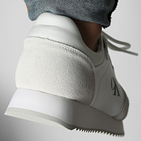 Calvin Klein - Zapatillas Retro Runner Sock Low Lace Up 1326 Bright White Black