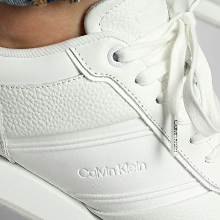 Calvin Klein - Zapatillas Low Prof Laceup Tape 1897 Triple Blanco Brillante