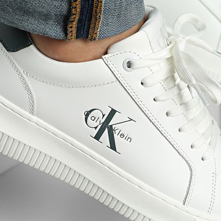 Calvin Klein - Baskets Chunky Cupsole Mono Leather 1317 Bright White Seaside Aqua