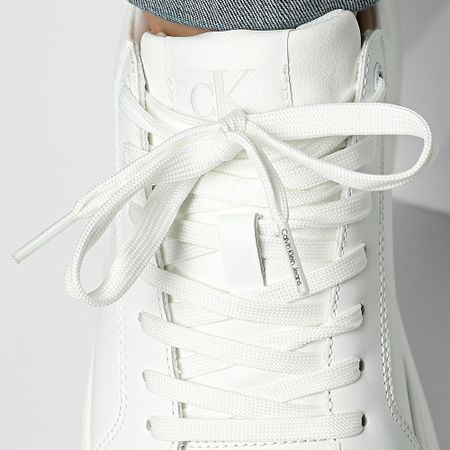 Calvin Klein - Baskets Chunky Cupsole Mono Leather 1317 Bright White Seaside Aqua
