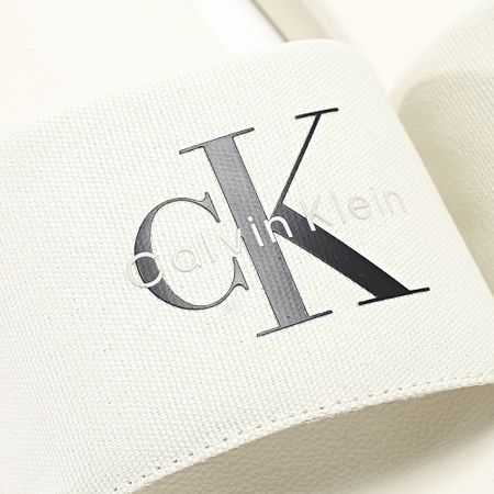 Calvin Klein - Slide Monologo 1367 Sandalias Beige Claro