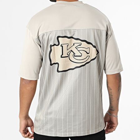 New Era - NFL Camiseta a rayas Kansas City Chiefs 60667924 Camiseta beige cuello pico