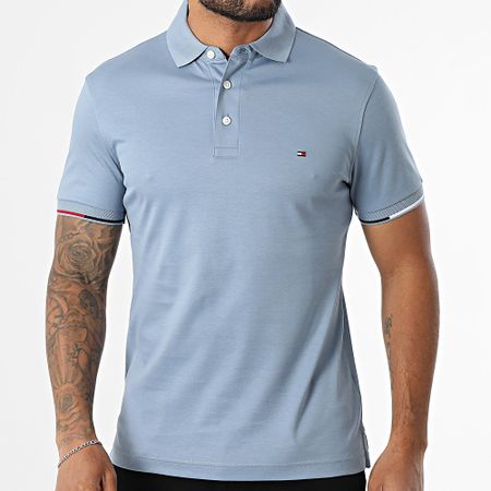 Tommy Hilfiger - Polo Manga Corta Slim Interlock Flagcuff 9348 Azul Claro
