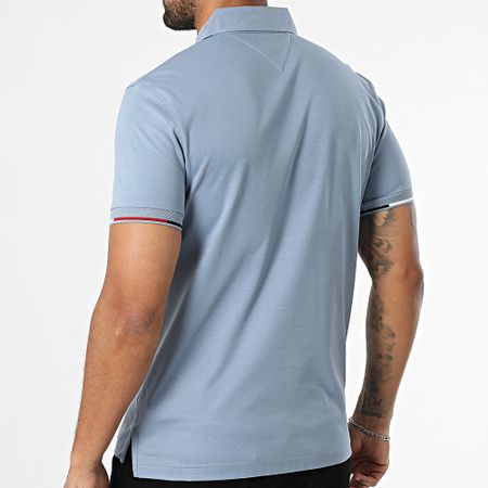 Tommy Hilfiger - Polo Manga Corta Slim Interlock Flagcuff 9348 Azul Claro